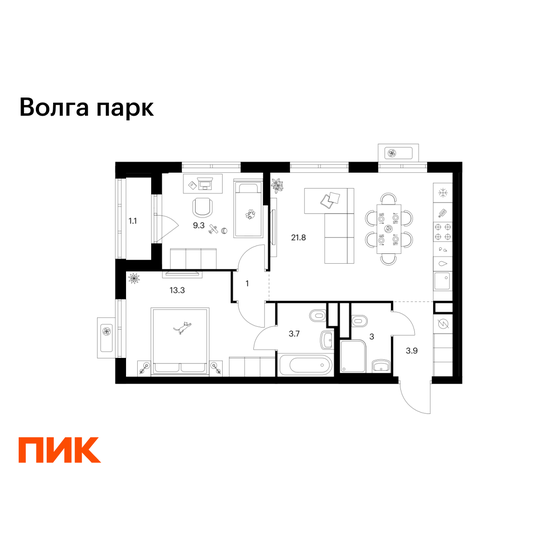 63,8 м², 2-комнатная квартира 7 440 000 ₽ - изображение 68