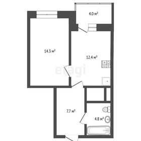 Квартира 44 м², 1-комнатная - изображение 1
