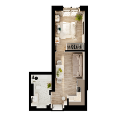 Квартира 27,2 м², 1-комнатная - изображение 3