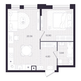 Квартира 40,1 м², 1-комнатная - изображение 1