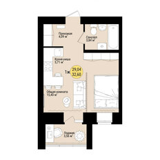 Квартира 32,6 м², 1-комнатная - изображение 2