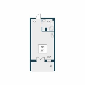 Квартира 38,1 м², студия - изображение 1
