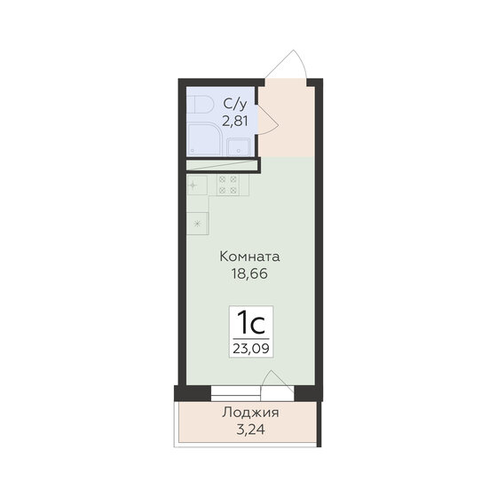 26 м², квартира-студия 2 750 000 ₽ - изображение 85