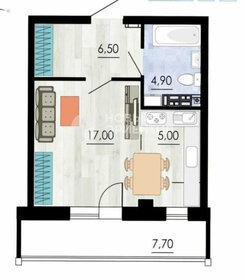 Квартира 32,8 м², студия - изображение 1
