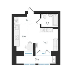 Квартира 28,7 м², студия - изображение 1