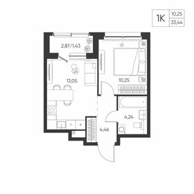 Квартира 33,4 м², 1-комнатная - изображение 1