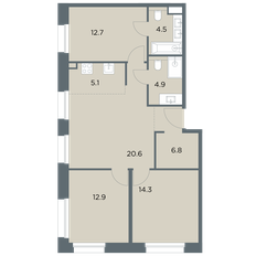 Квартира 81,8 м², 4-комнатная - изображение 4