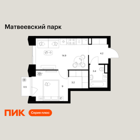 Квартира 35,2 м², 1-комнатная - изображение 1