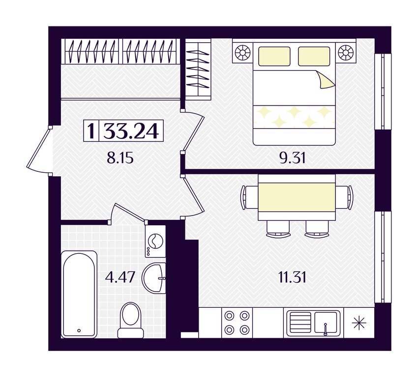 Варианты планировок ЖК «Астерия» - планировка 10