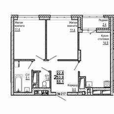 Квартира 55,1 м², 2-комнатная - изображение 2