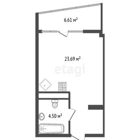 Квартира 34,6 м², студия - изображение 1