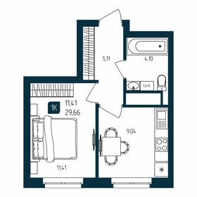 Квартира 29,7 м², 1-комнатная - изображение 1