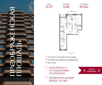 Квартира 97,6 м², 2-комнатная - изображение 1