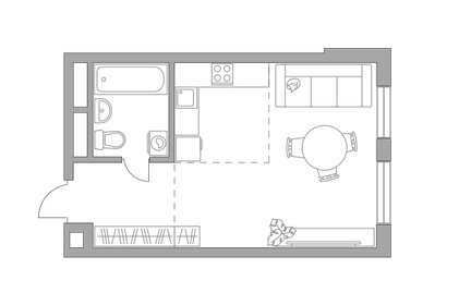 Квартира 28,6 м², студия - изображение 1