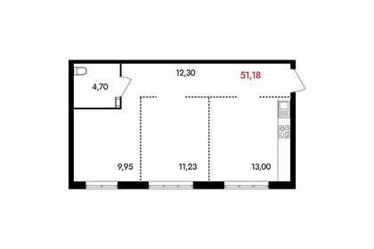 Квартира 52 м², 2-комнатная - изображение 1