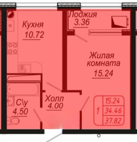 Квартира 37,8 м², 1-комнатная - изображение 1