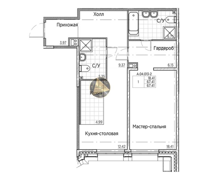 65,8 м², 1-комнатная квартира 26 675 504 ₽ - изображение 42