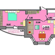 Квартира 48,9 м², 2-комнатная - изображение 3