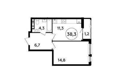 Квартира 38 м², 1-комнатная - изображение 1