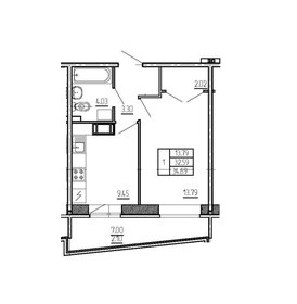 Квартира 34,7 м², 1-комнатная - изображение 2