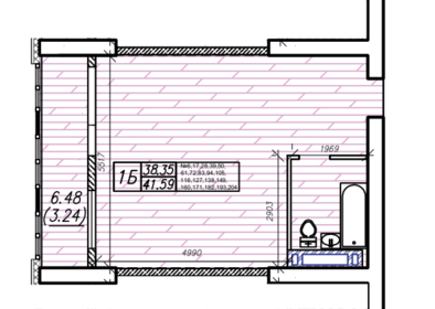 Квартира 41,6 м², 1-комнатная - изображение 1