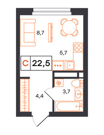 Квартира 22,5 м², студия - изображение 1