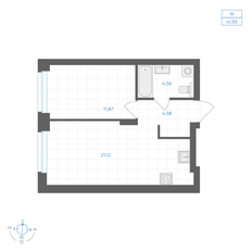 Квартира 41,9 м², 1-комнатная - изображение 2