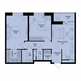 Квартира 53 м², 2-комнатная - изображение 1