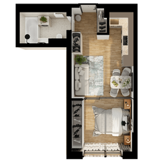 Квартира 34 м², 1-комнатная - изображение 3