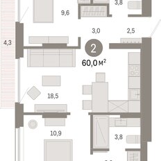 Квартира 60 м², 2-комнатная - изображение 3