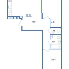 Квартира 69,6 м², 2-комнатная - изображение 3