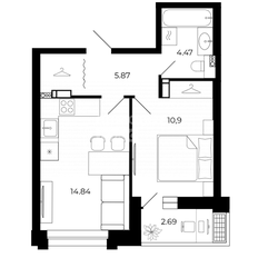 Квартира 38,2 м², 1-комнатная - изображение 2