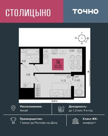 Квартира 33,3 м², 1-комнатная - изображение 1