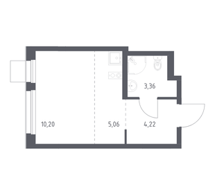 Квартира 22,8 м², студия - изображение 1
