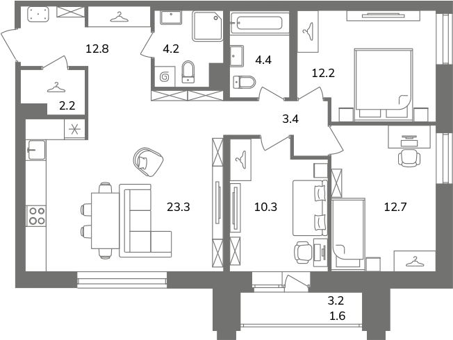 108,7 м², 4-комнатная квартира 40 203 540 ₽ - изображение 25
