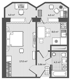 Квартира 36,8 м², 1-комнатная - изображение 1