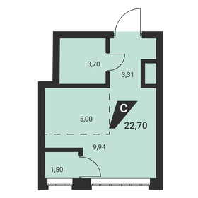 Квартира 22,5 м², 1-комнатная - изображение 2