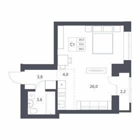 Квартира 37,4 м², студия - изображение 1