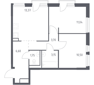 Квартира 50,1 м², 2-комнатная - изображение 1