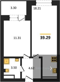 Квартира 39,3 м², 1-комнатная - изображение 1
