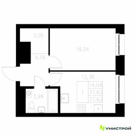 Квартира 37,6 м², 1-комнатная - изображение 1