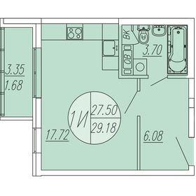 Квартира 29,2 м², студия - изображение 1