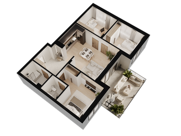 Квартира 88,9 м², 3-комнатная - изображение 3