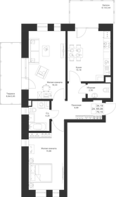 Квартира 70,2 м², 2-комнатная - изображение 1