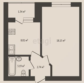 Квартира 33,4 м², 1-комнатная - изображение 1