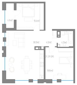 Квартира 85,8 м², 2-комнатная - изображение 1