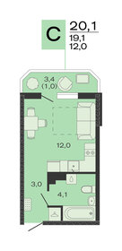 Квартира 20,1 м², студия - изображение 1