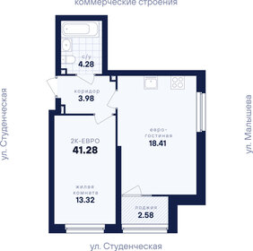Квартира 41,3 м², 1-комнатная - изображение 3