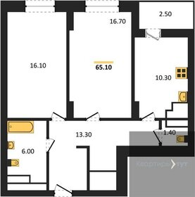Квартира 64,9 м², 2-комнатная - изображение 1