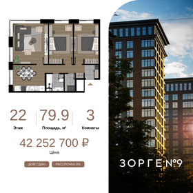 Квартира 79,9 м², 3-комнатные - изображение 1